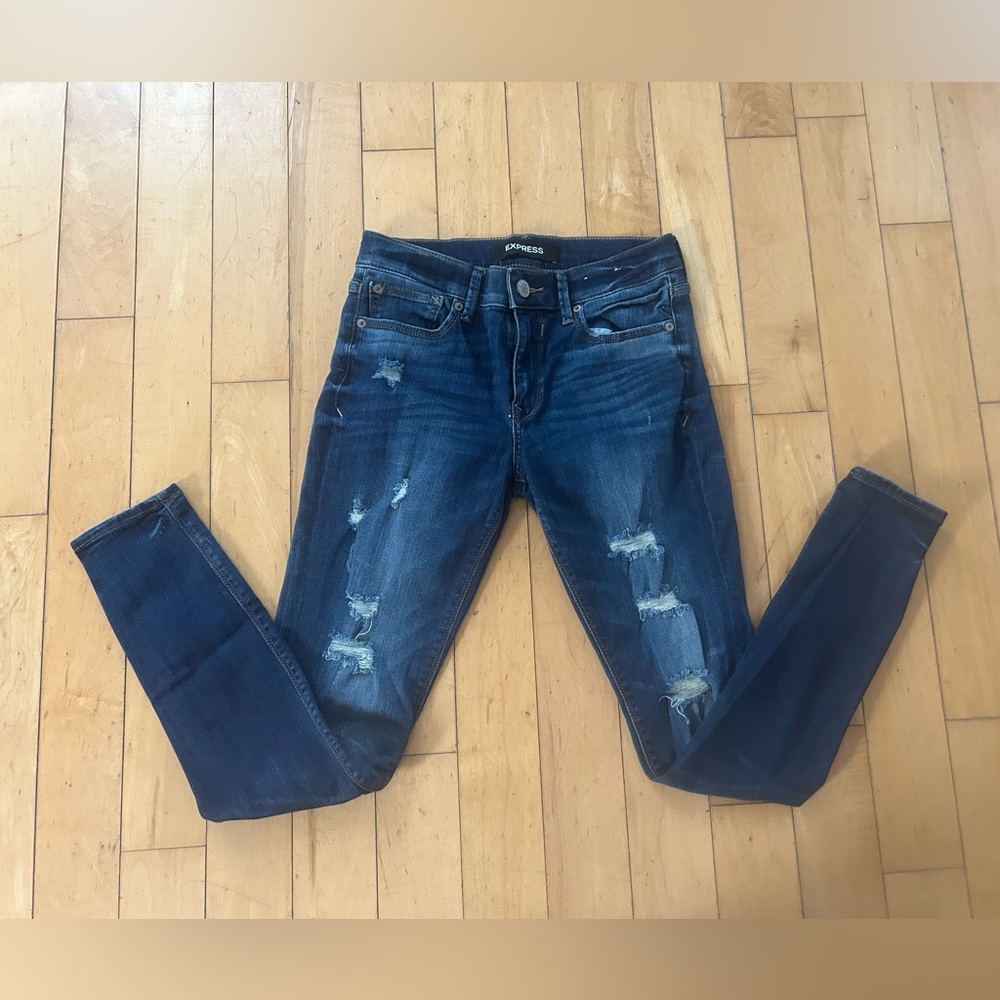 EXPRESS‎ WOMANS MID RISE STRETCH LEGGING JEANS SIZE 4R